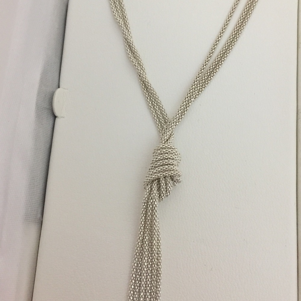 Sterling silver nodded necklace